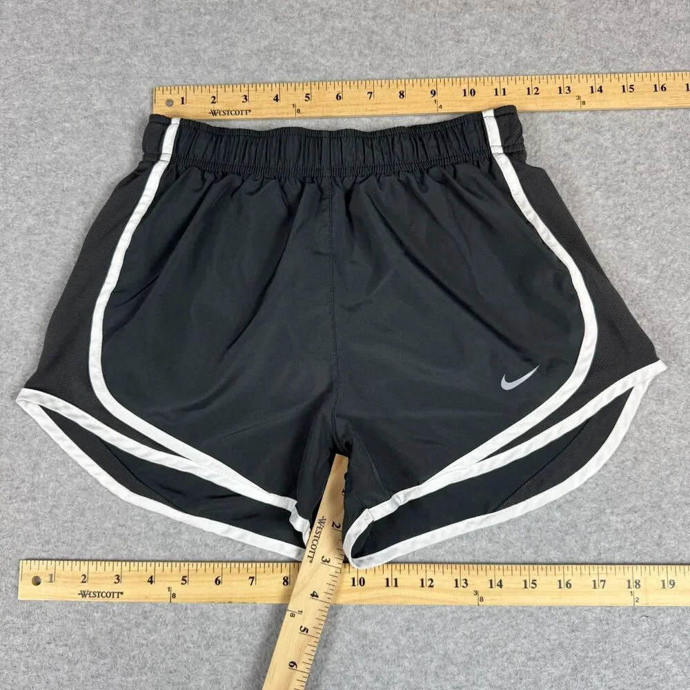 Women's Nike Loose Vented Running Swimming Grey Shorts White Contrast Trim - XS